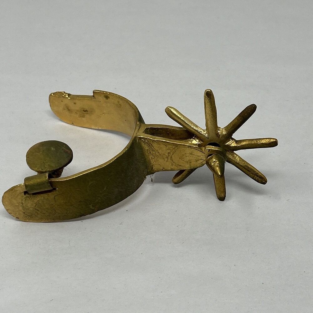 Vintage Brass Western Cowboy Spur 8 Point Figure